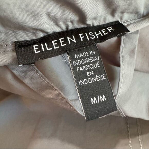 EILEEN FISHER Cotton Nylon Hooded Jacket Medium Gray‎ Weather Resistant - Picture 8 of 13